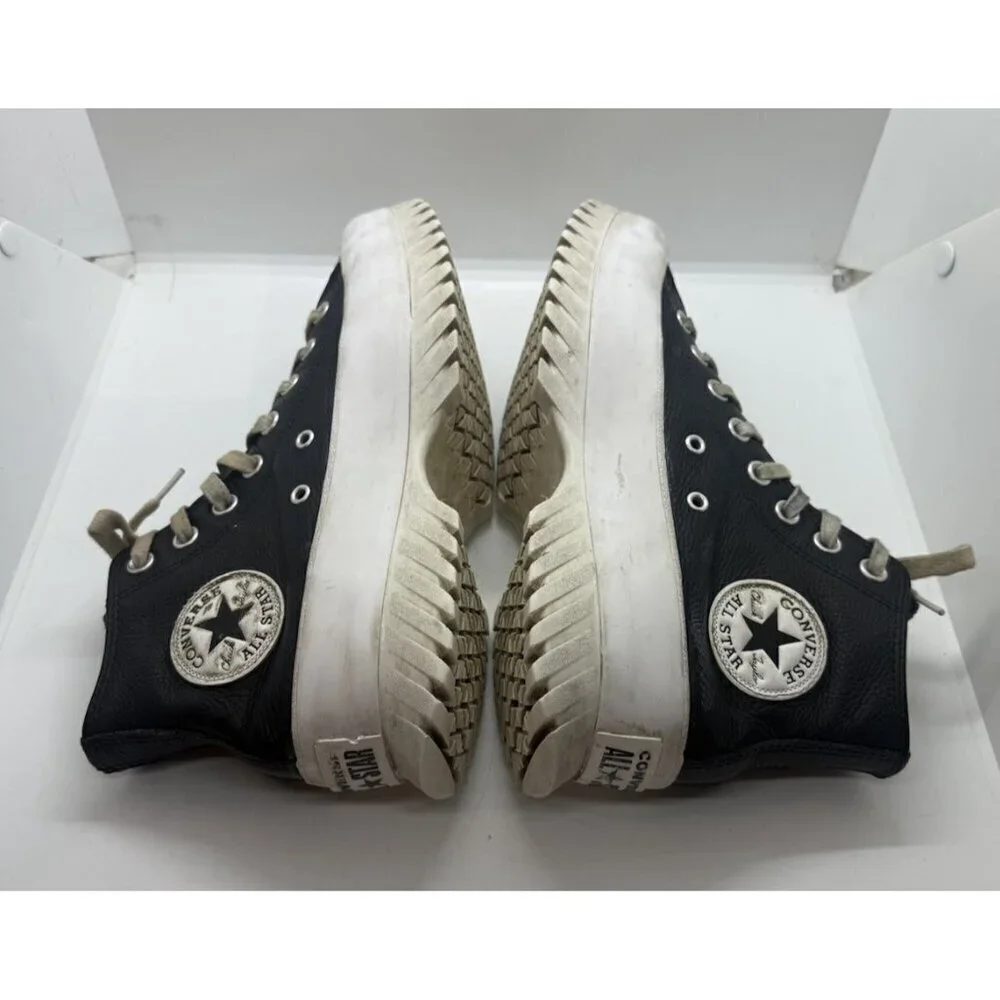 Converse A03704C Leather All Star Lugged 2.0 Hi Top Sneakers Black M 6.5 W 8.5 - Picture 5 of 7